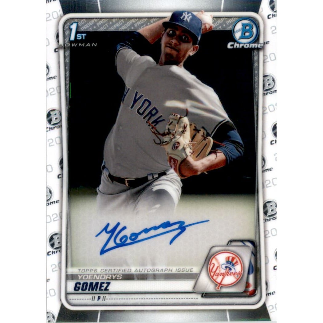 2020 Bowman Chrome Prospect Autographs #CPAYG Yoendrys Gomez. rookie card picture