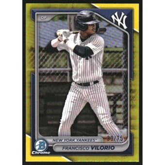 2024 Bowman Chrome Draft Yellow Refractors #BDC107 Francisco Vilorio