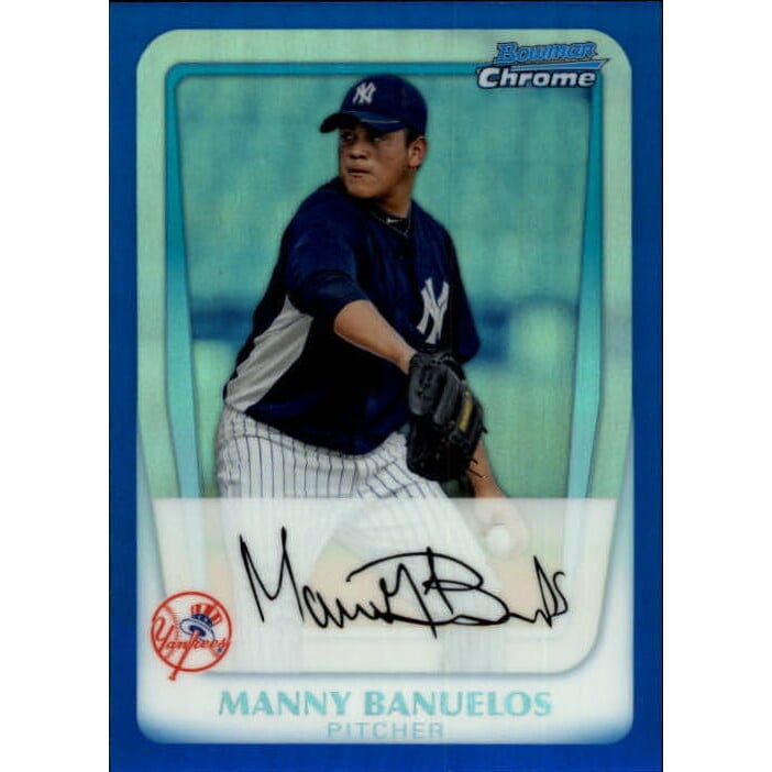 2011 Bowman Chrome Prospects Blue Refractors #BCP133 Manny Banuelos. rookie card picture