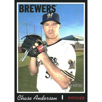 2019 Topps Heritage Black Border #224 Chase Anderson
