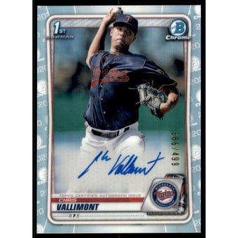2020 Bowman Chrome Prospect Autographs Refractors #CPACV Chris Vallimont