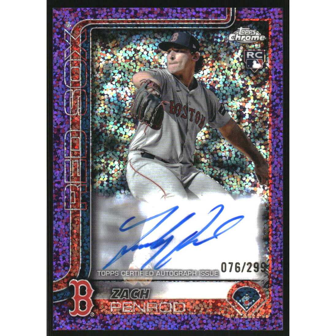 2025 Topps Chrome Rookie Autographs Purple Speckle Refractors #RAZAP Zach Penrod