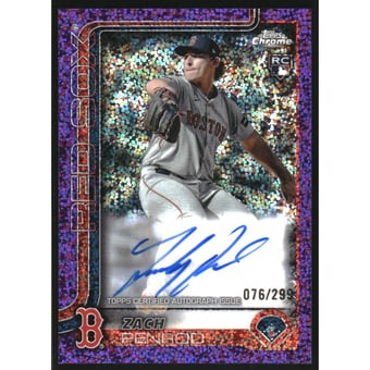 2025 Topps Chrome Rookie Autographs Purple Speckle Refractors #RAZAP Zach Penrod