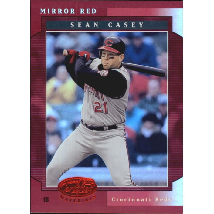 2001 Leaf Certified Materials Mirror Red #59 Sean Casey