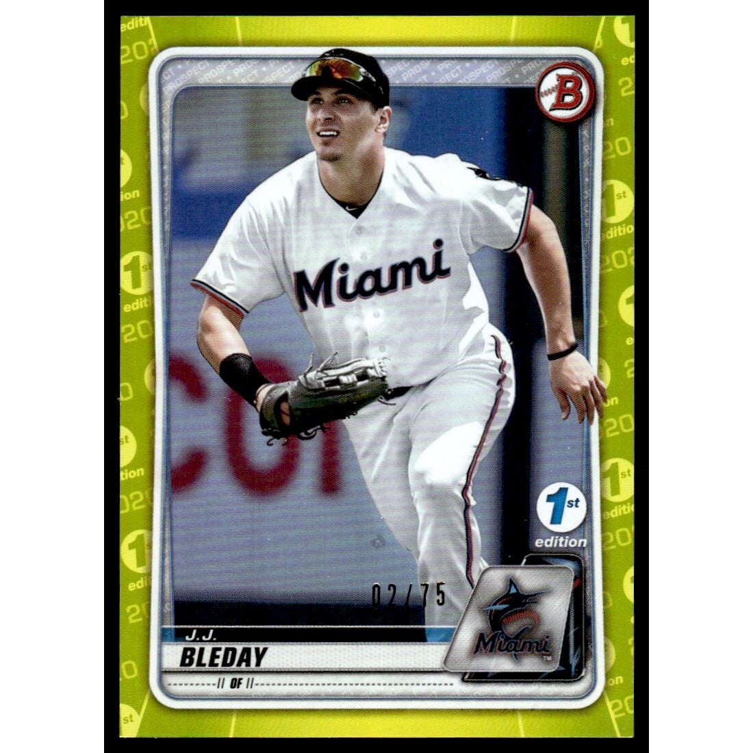 2020 Bowman 1st Edition Yellow Foil #BFE116 J.J. Bleday