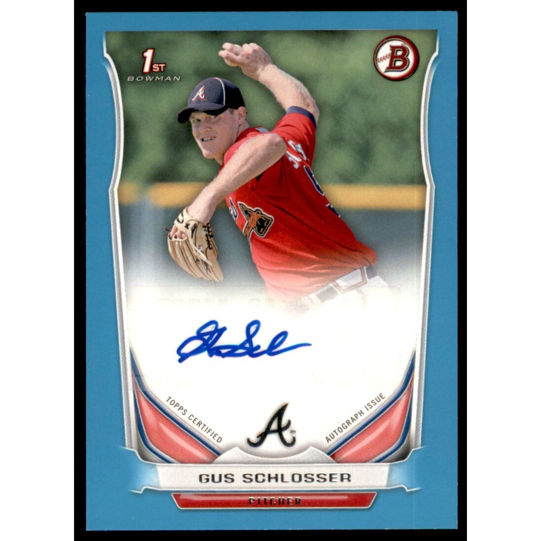 2014 Bowman Prospect Autographs Blue #PAGS Gus Schlosser