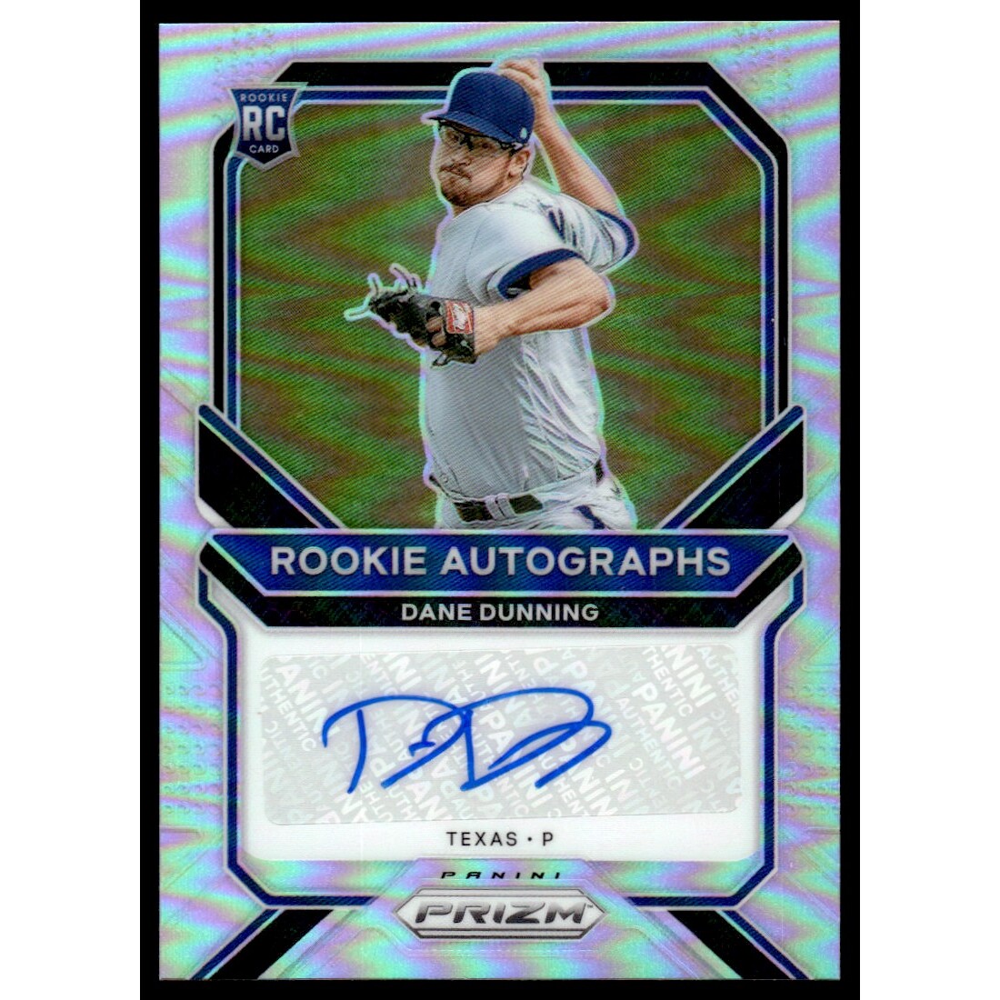 2021 Panini Prizm Rookie Autographs Prizms Silver #32 Dane Dunning. rookie card picture
