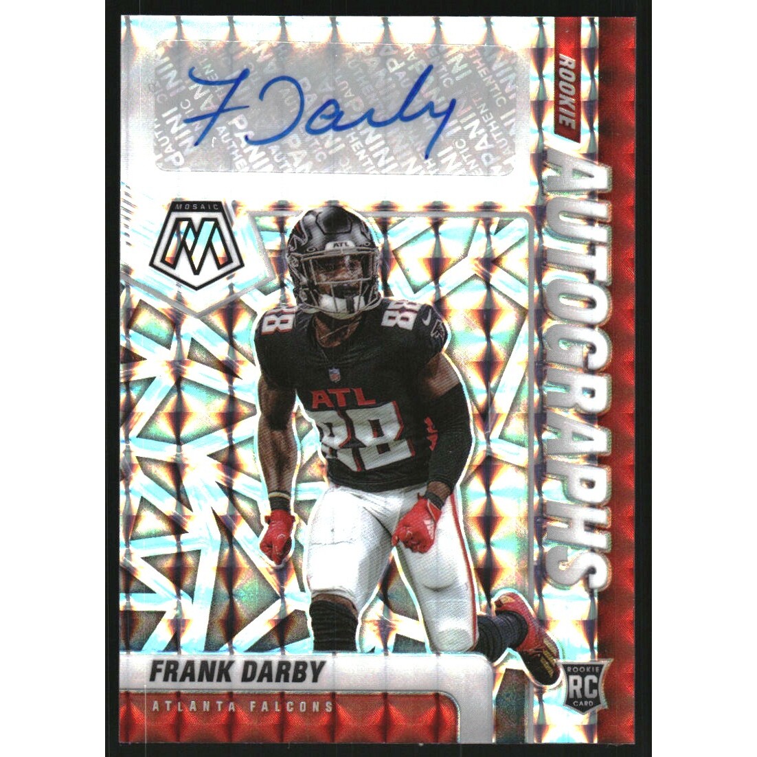 2021 Panini Mosaic Rookie Autographs Mosaic #77 Frank Darby. rookie card picture