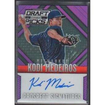 2014 Panini Prizm Perennial Draft Picks Prospect Signatures Prizms Purple #12 Kodi Medeiros