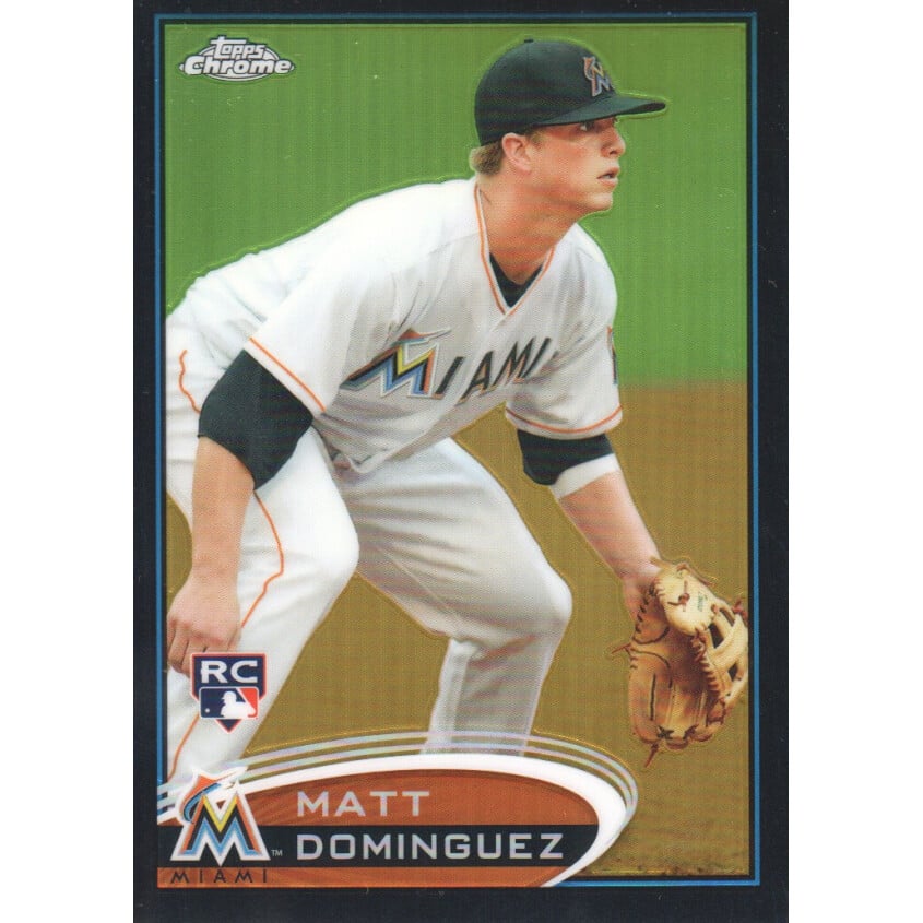 2012 Topps Chrome Black Refractors #159 Matt Dominguez. rookie card picture