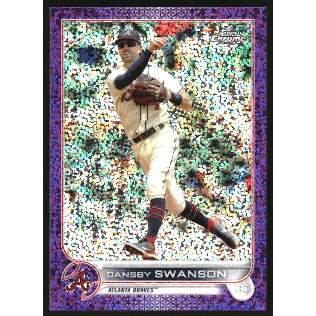 2022 Topps Chrome Purple Speckle Refractors #46 Dansby Swanson