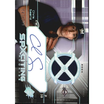 2004 SPx #168 Chris Saenz AU JSY RC