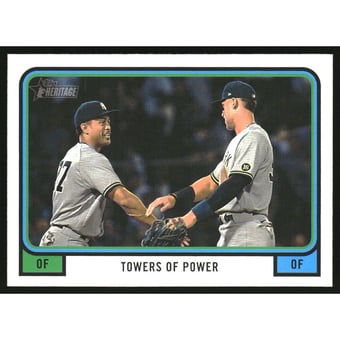 2022 Topps Heritage High Number Combo Cards #CC5 Aaron Judge/Giancarlo Stanton