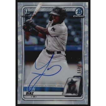 2020 Bowman Chrome Prospect Autographs Refractors #CPALD Lewin Diaz