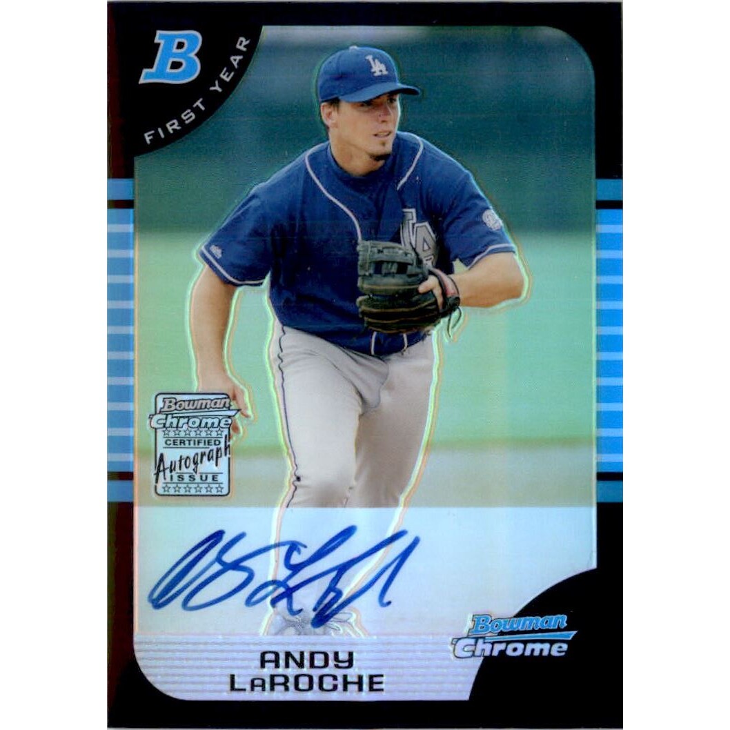 2005 Bowman Chrome Refractors #341 Andy LaRoche AU. rookie card picture
