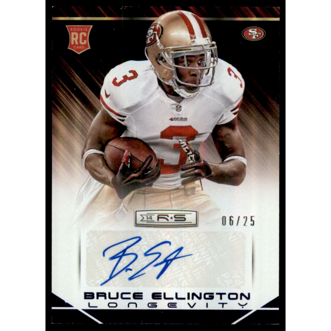 2014 Rookies and Stars Rookie Autographs Longevity Sapphire #115 Bruce Ellington/25