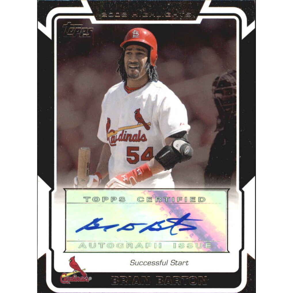 2008 Topps Highlights Autographs #BDB Brian Barton F UPD. rookie card picture