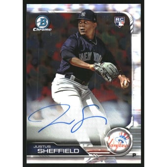 2019 Bowman Chrome Rookie Autographs #CRAJS Justus Sheffield/Yanks