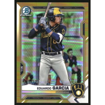 2021 Bowman Chrome Draft Gold Refractors #BDC22 Eduardo Garcia