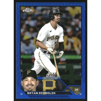2023 Topps Chrome Blue Refractors #91 Bryan Reynolds