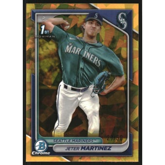 2024 Bowman Chrome Sapphire Prospects Gold Refractors #BCP219 Jeter Martinez