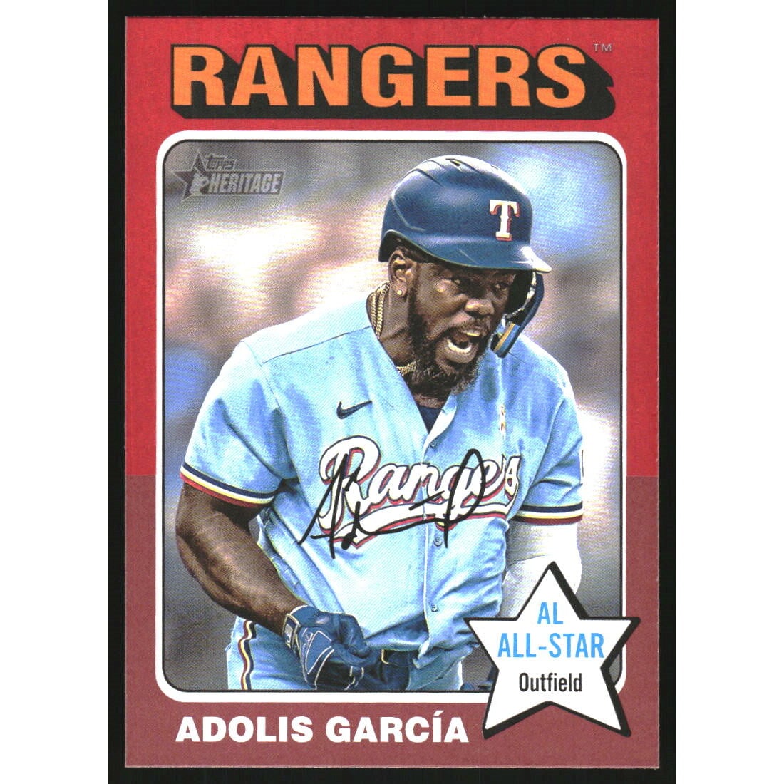 2024 Topps Heritage Red Border #86 Adolis Garcia. rookie card picture