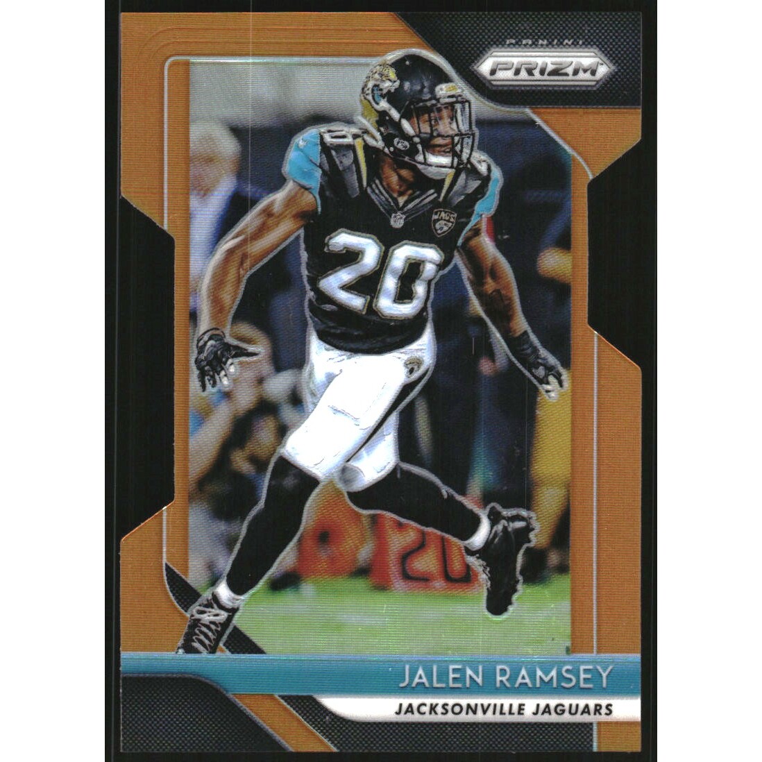 2018 Panini Prizm Prizms Orange #110 Jalen Ramsey. rookie card picture