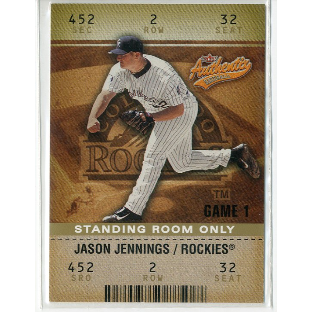 2003 Fleer Authentix Standing Room Only #3 Jason Jennings. rookie card picture
