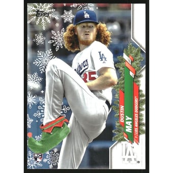 2020 Topps Walmart Holiday Rare Photo Variations #HW62 Dustin May/elf shoes