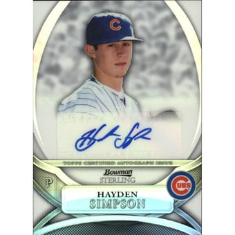 2010 Bowman Sterling Prospect Autographs Refractors #HS Hayden Simpson