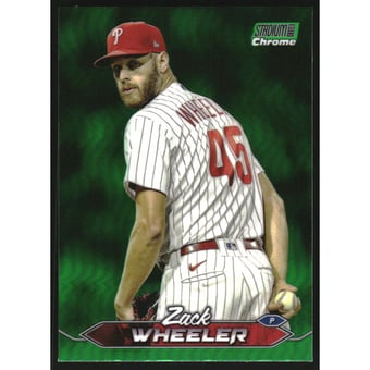 2024 Stadium Club Chrome Green Refractors #214 Zack Wheeler