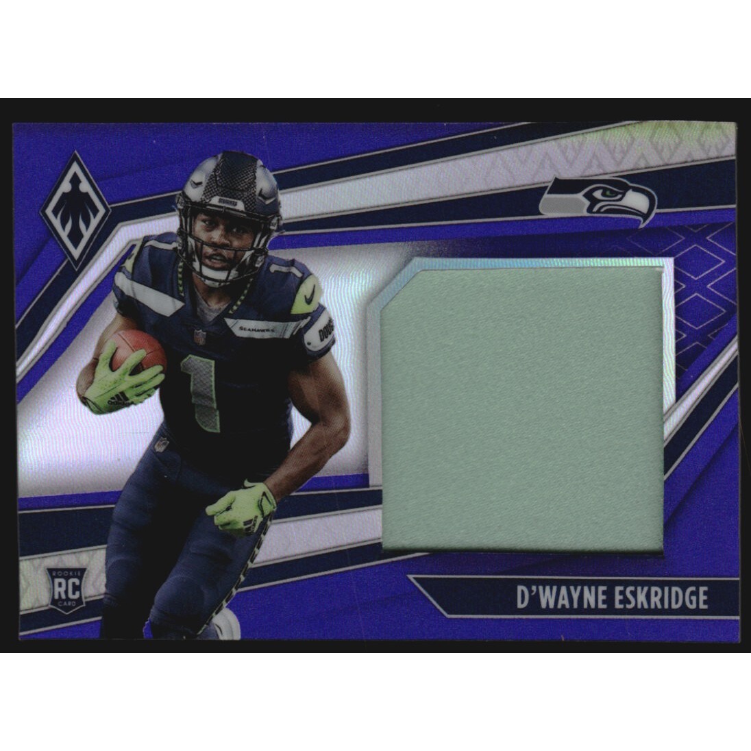 2021 Panini Phoenix Rookie Jumbo Memorabilia Purple #36 D'Wayne Eskridge. rookie card picture