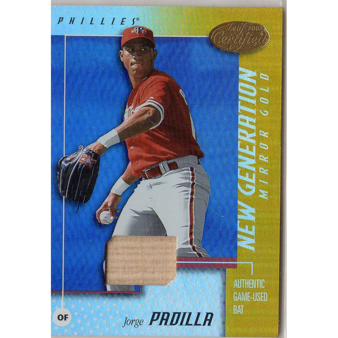 2002 Leaf Certified Mirror Gold #181 Jorge Padilla NG Bat