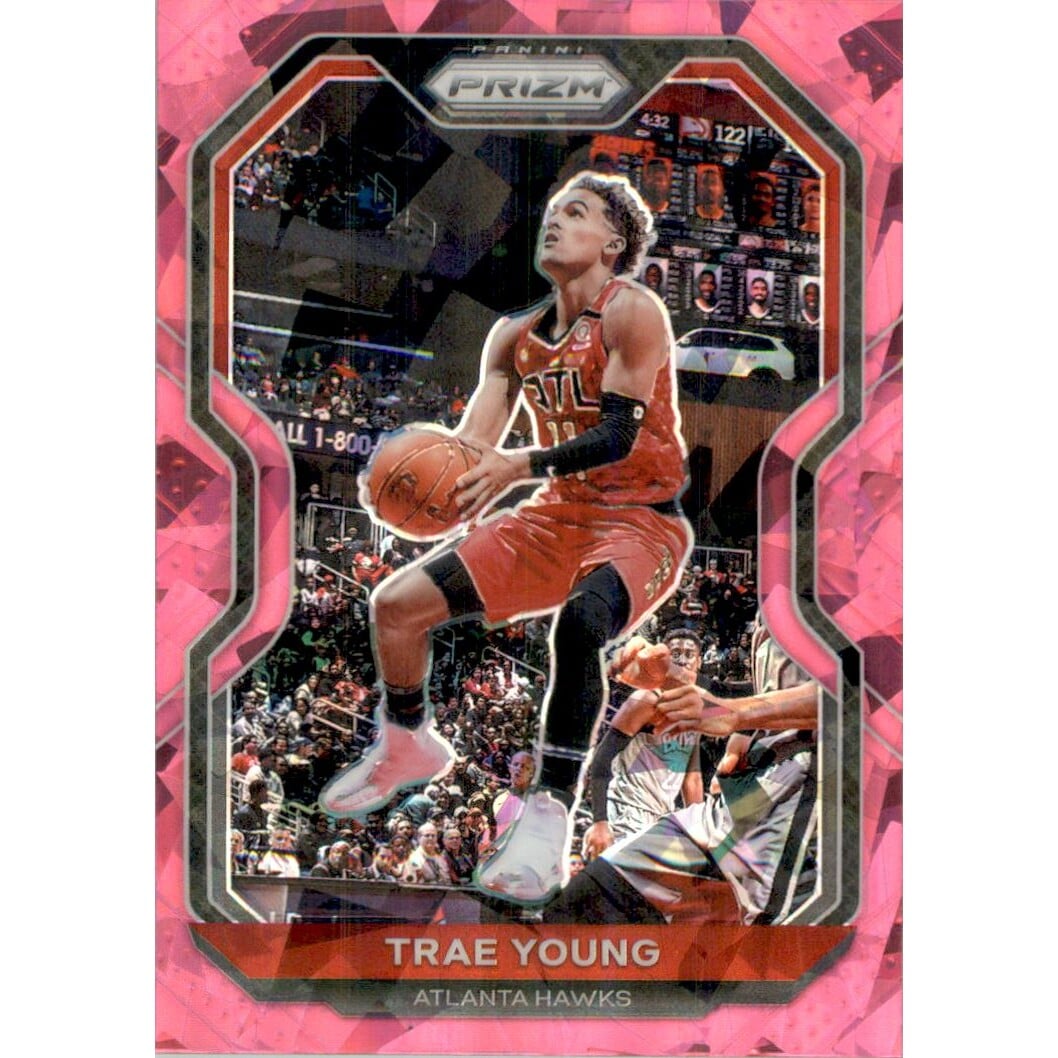 2020-21 Panini Prizm Prizms Pink Ice #64 Trae Young. rookie card picture