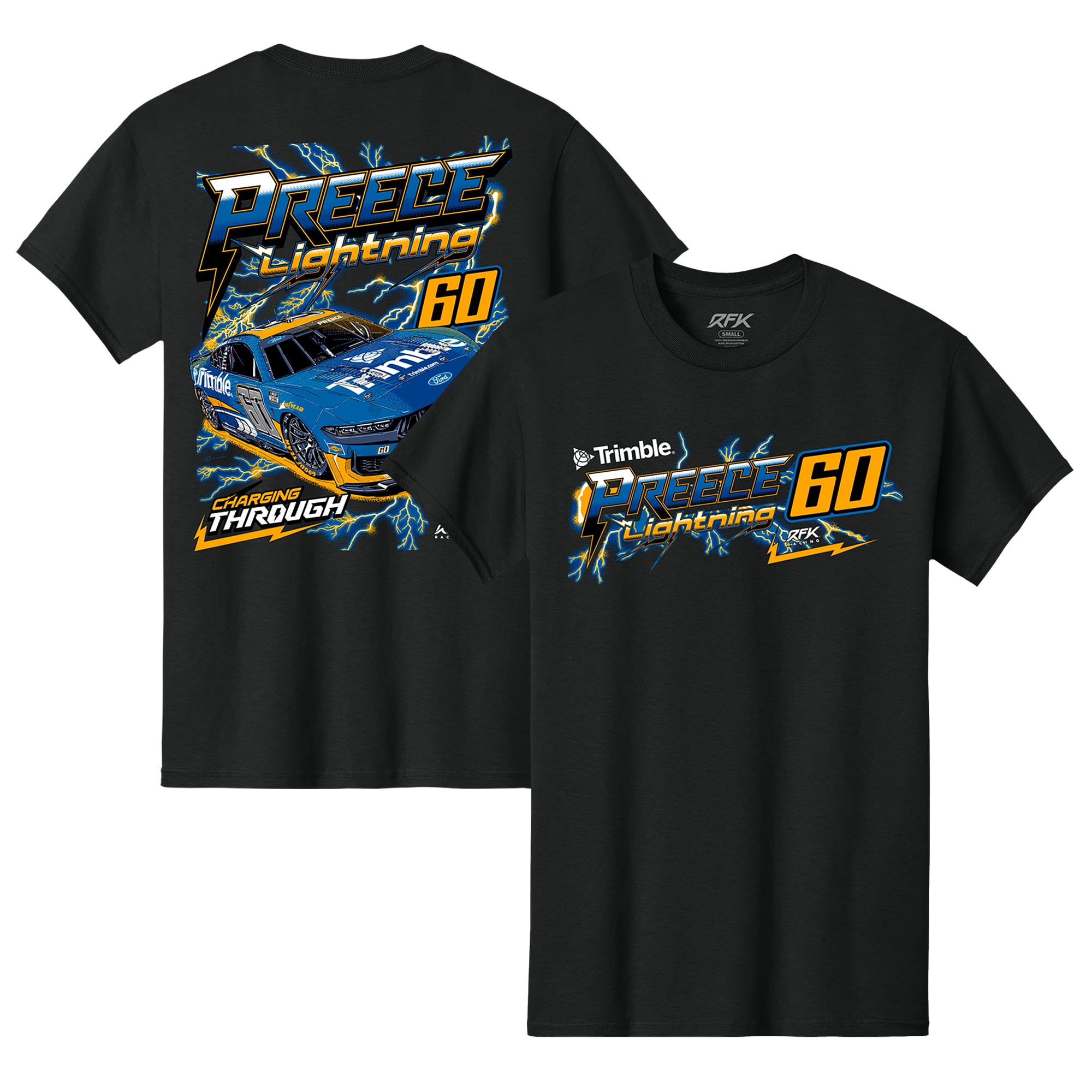 Men’s Classic Ink Black Ryan Preece Trimble Lightning Car T-Shirt Men’s Classic Ink Black Ryan Preece Trimble Lightning Car T-Shirt