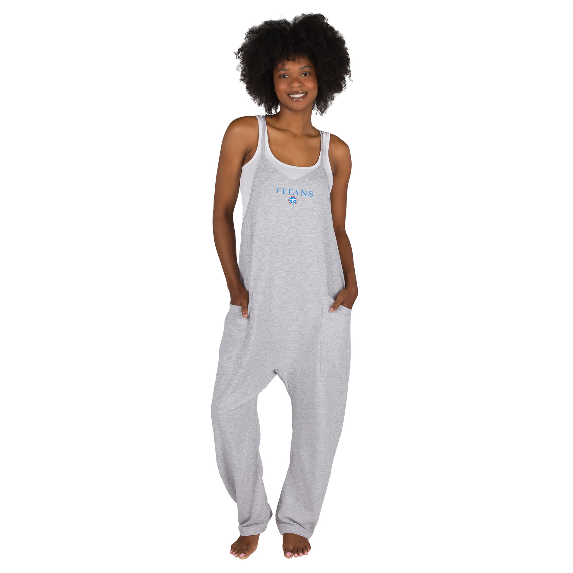 Women's Concepts Sport Gray Tennessee Titans Tallie French Terry Romper