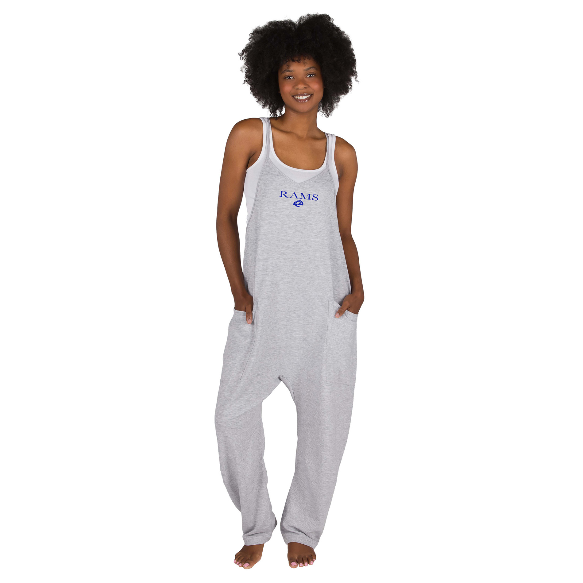 Women's Concepts Sport Gray Los Angeles Rams Tallie French Terry Romper