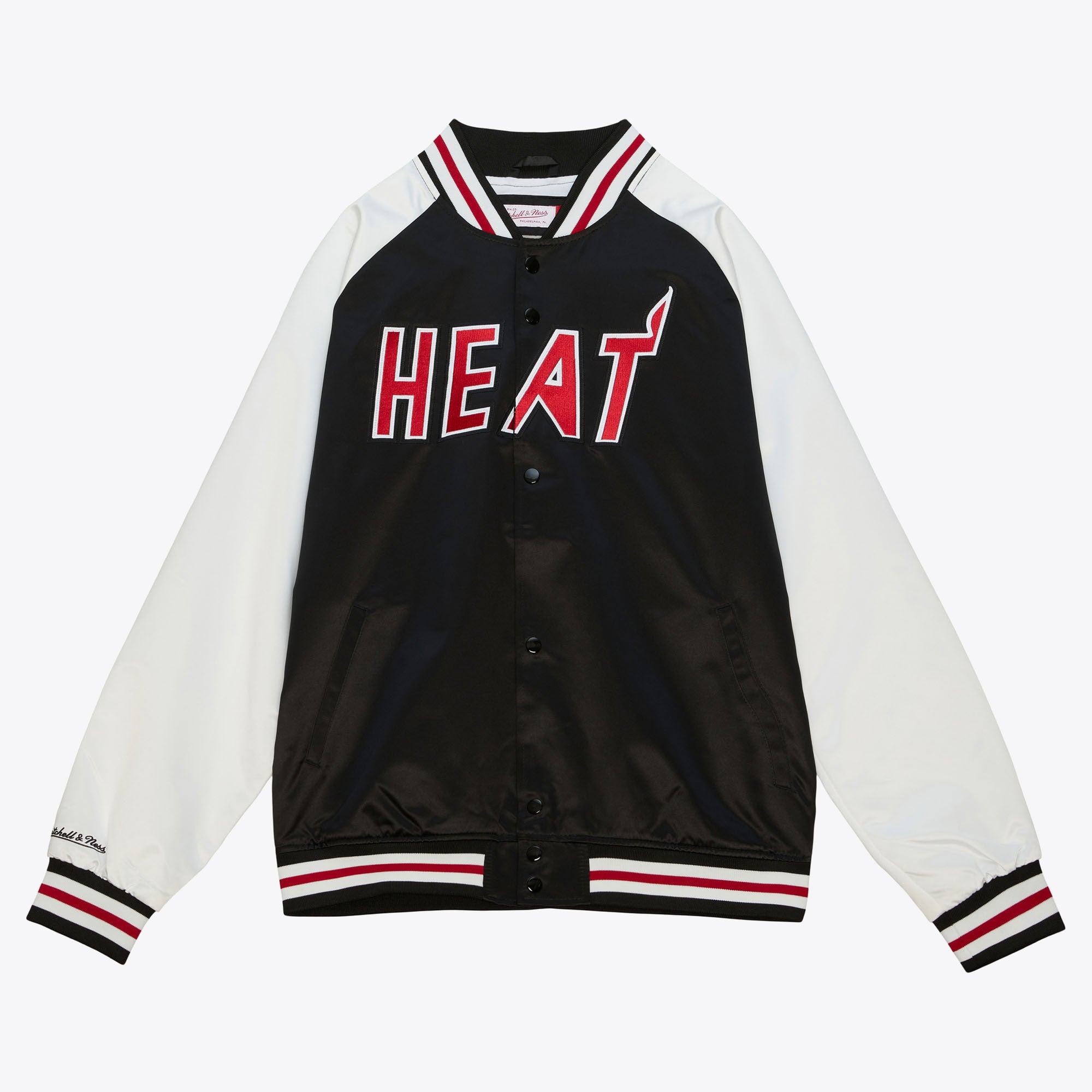 Miami Heat Mitchell & Ness Primetime Lightweight Satin Jacket - Mens