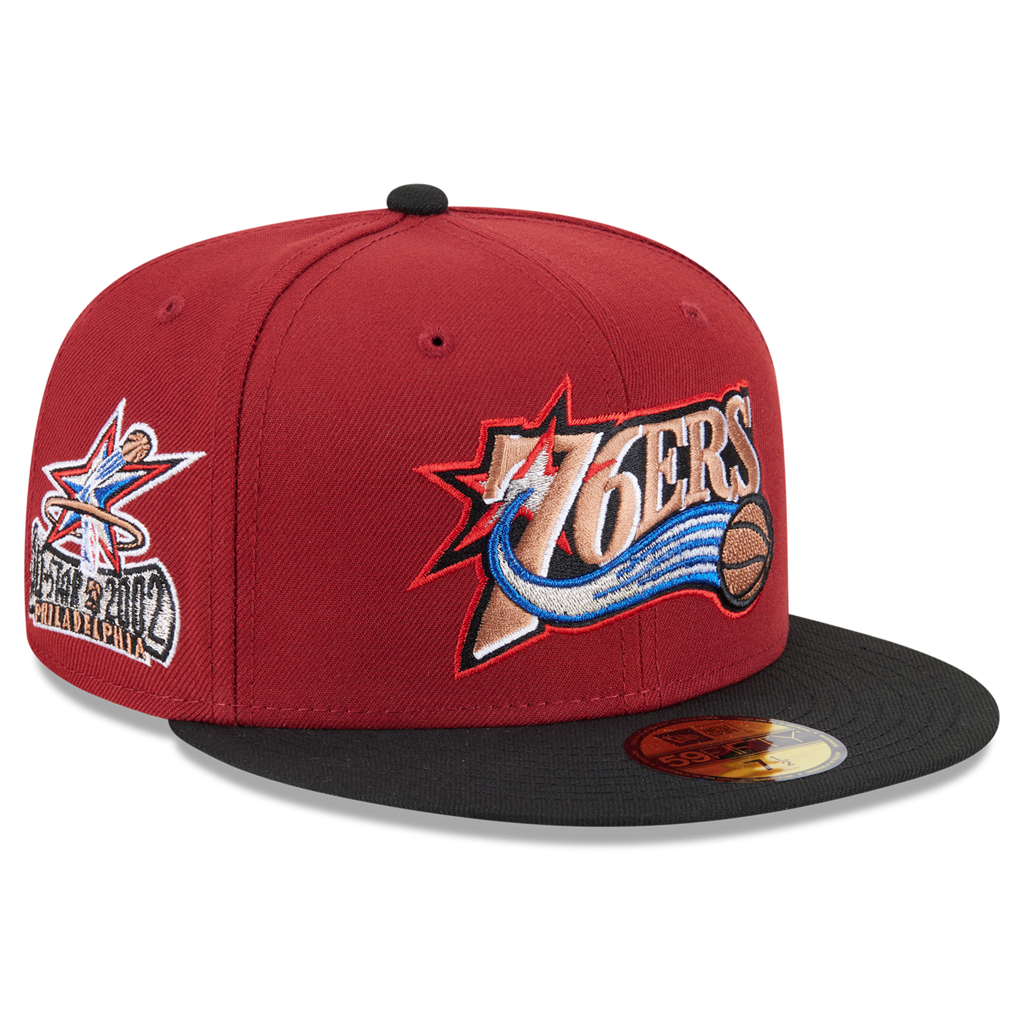 Men's New Era Red/Black Philadelphia 76ers 2002 NBA All-Star Game 59FIFTY Fitted Hat