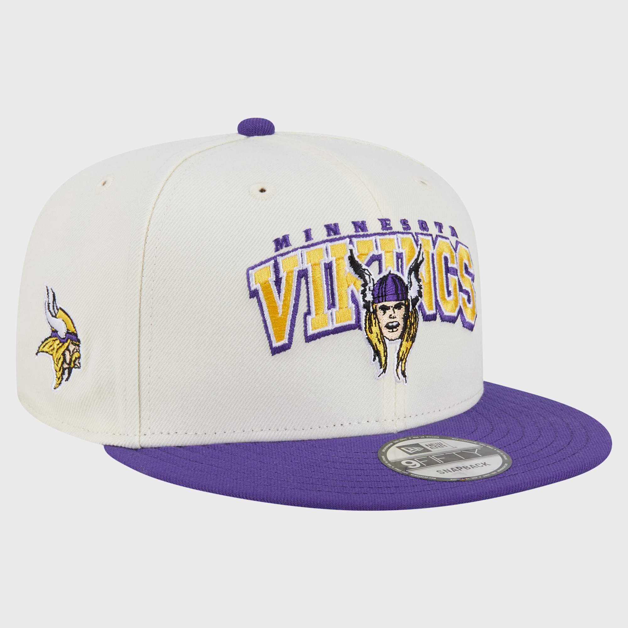 Men's Disney x New Era Cream/Purple Minnesota Vikings Thor 9FIFTY Snapback Hat