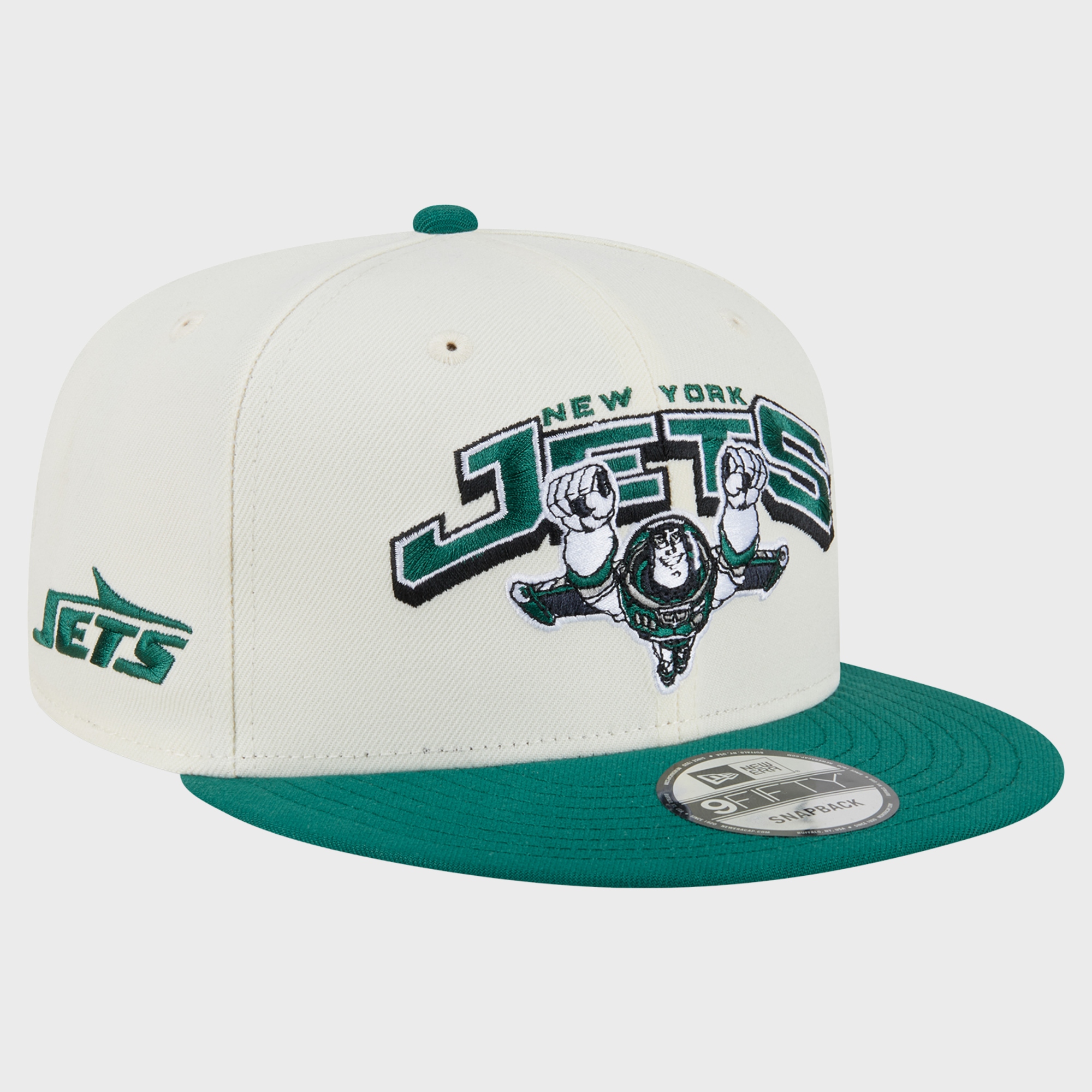 Men's Disney x New Era Cream/Green New York Jets Buzz Lightyear 9FIFTY Snapback Hat