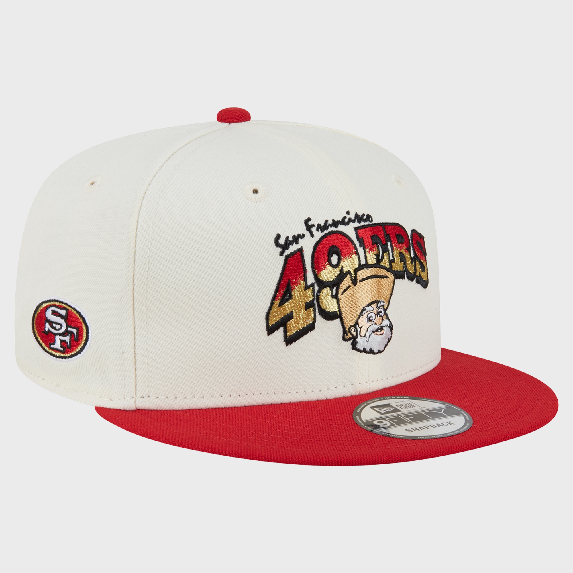 Men's Disney x New Era Cream/Scarlet San Francisco 49ers Stinky Pete 9FIFTY Snapback Hat