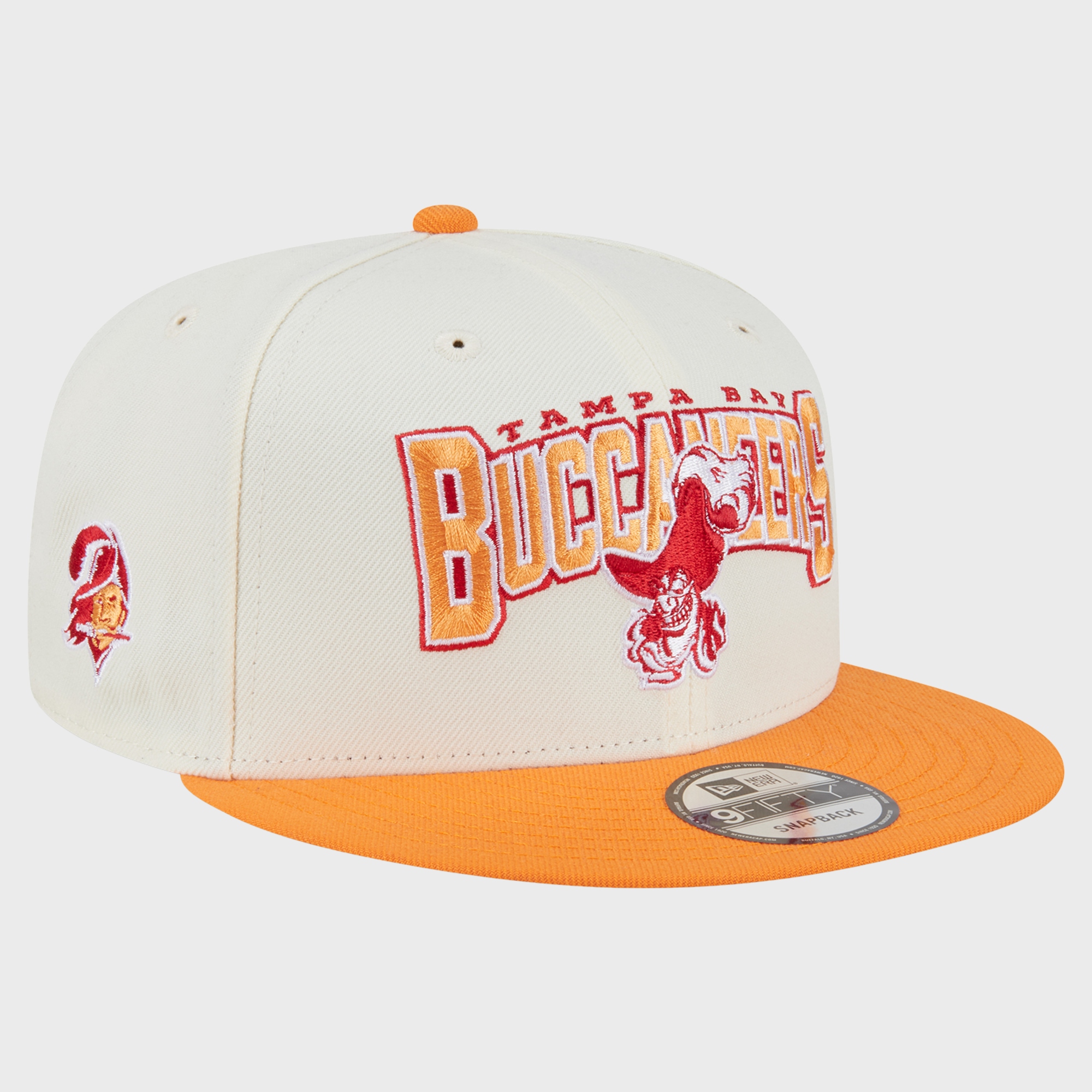 Men's Disney x New Era Cream/Orange Tampa Bay Buccaneers Captain Hook 9FIFTY Snapback Hat