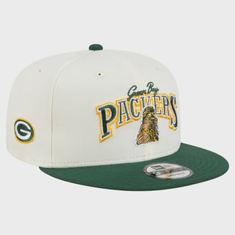 Men's Disney x New Era Cream/Green Green Bay Packers Chewbacca 9FIFTY Snapback Hat