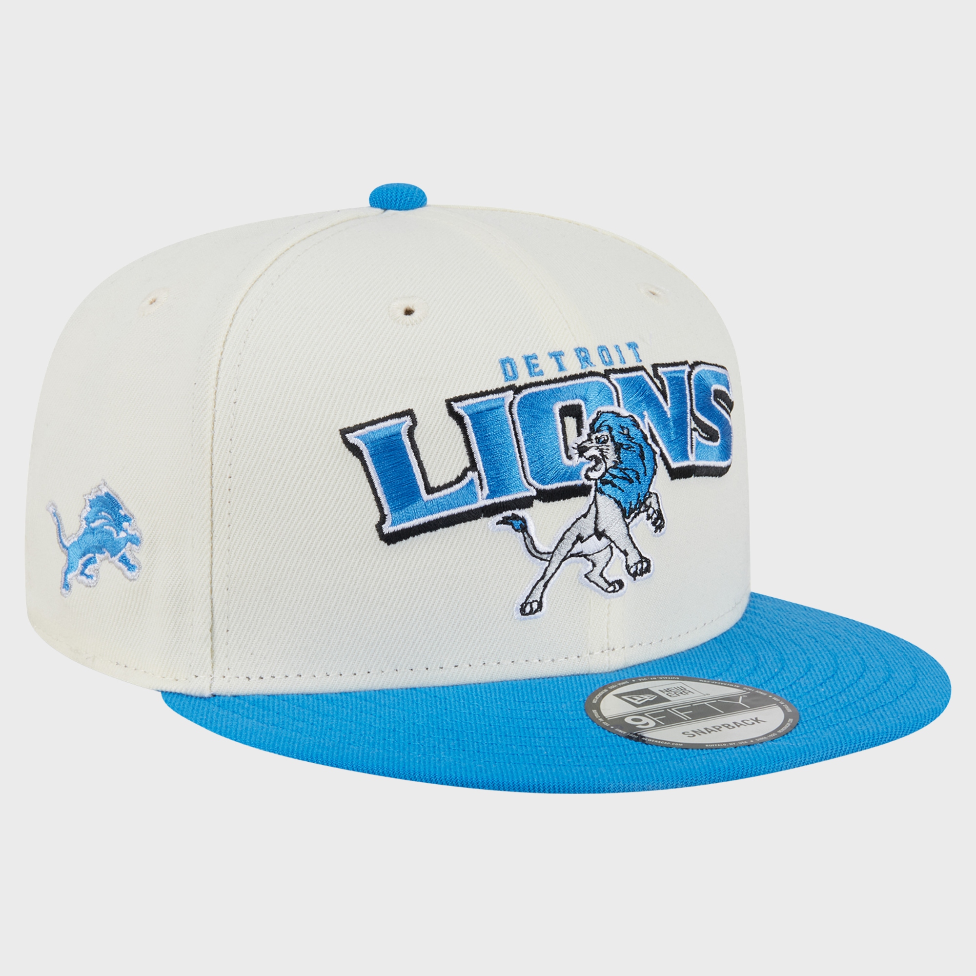 Men's Disney x New Era Cream/Blue Detroit Lions Simba 9FIFTY Snapback Hat