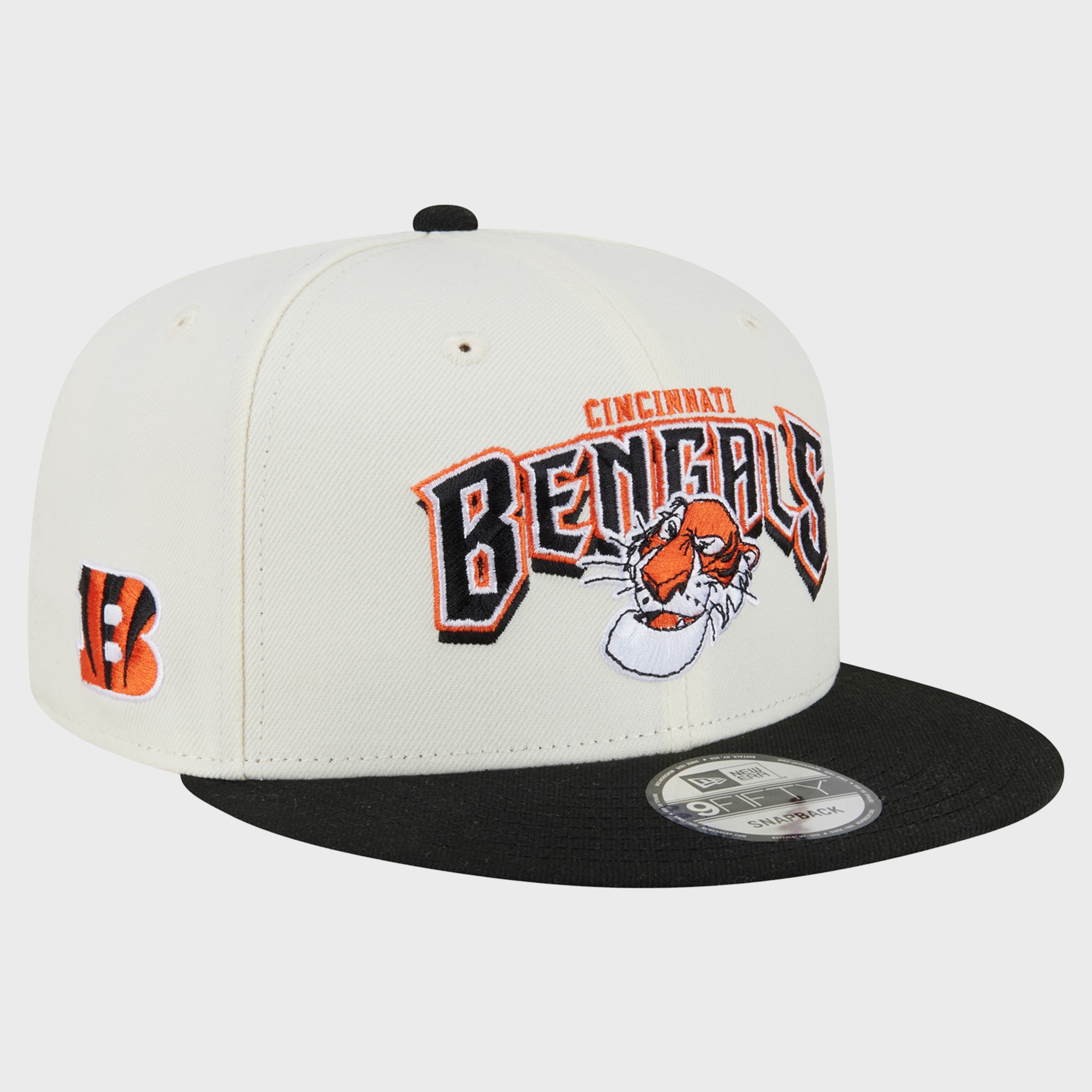 Men's Disney x New Era Cream/Black Cincinnati Bengals Shere Khan 9FIFTY Snapback Hat