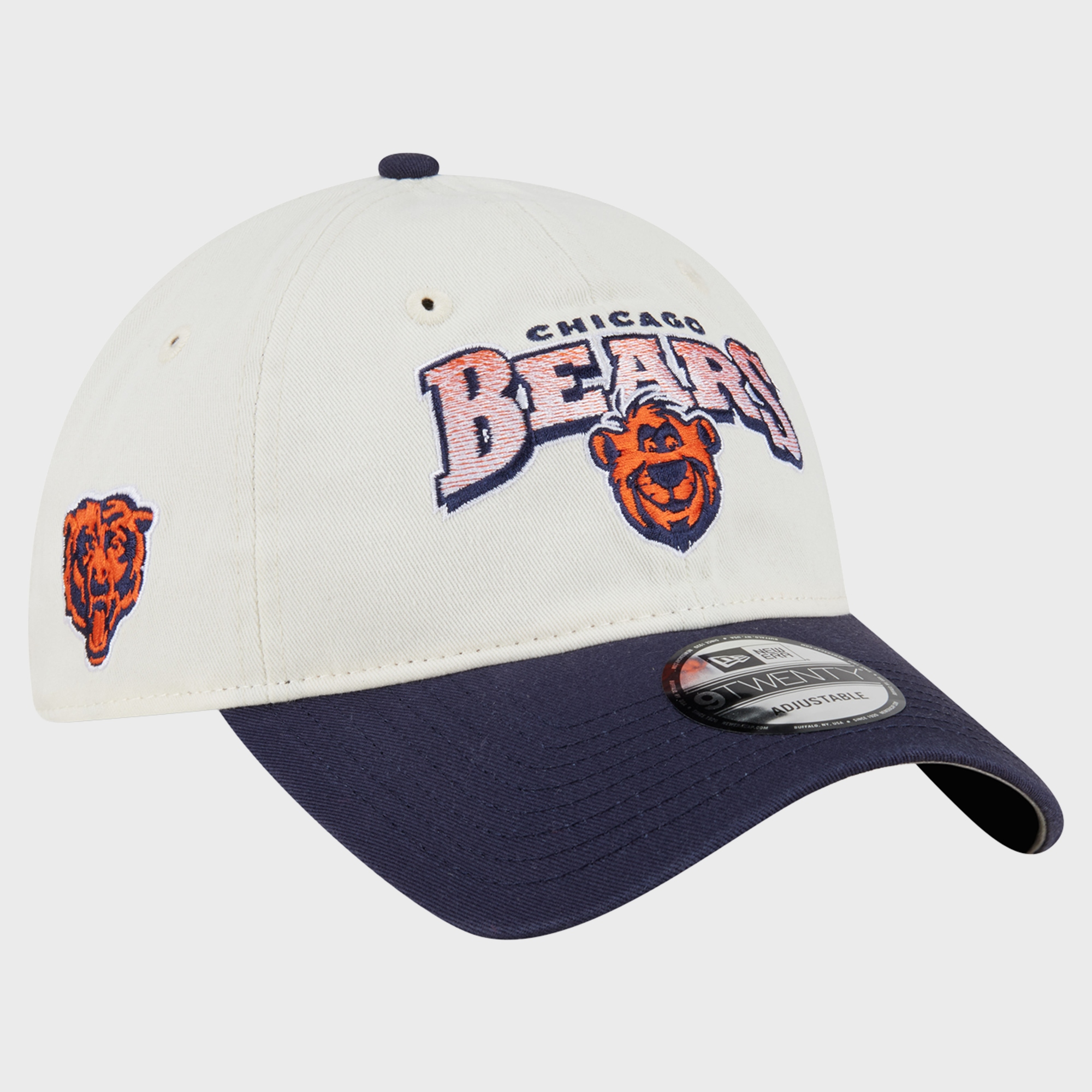 Men's Disney x New Era Cream/Navy Chicago Bears 9TWENTY Adjustable Hat