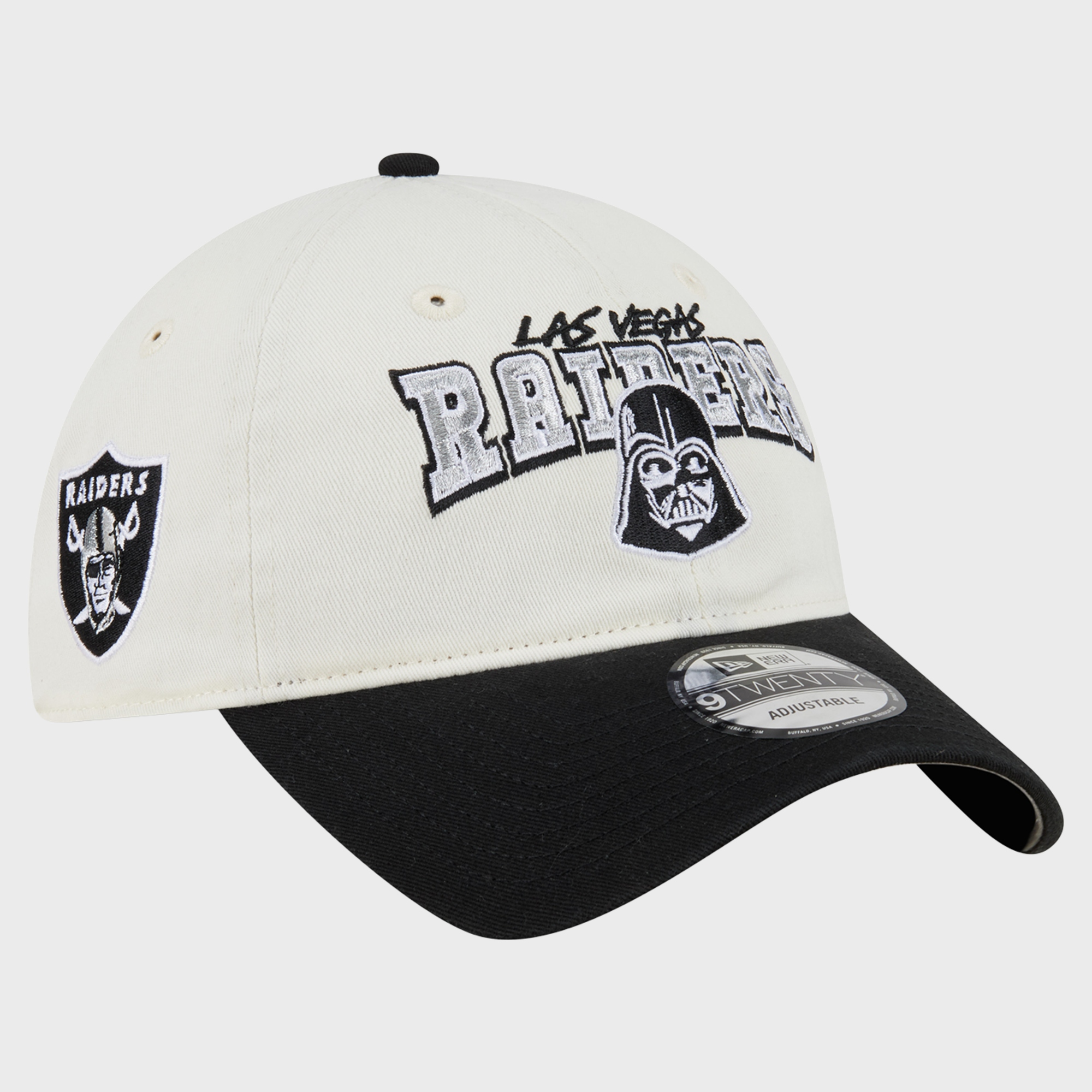 Men's Disney x New Era Cream/Black Las Vegas Raiders 9TWENTY Adjustable Hat