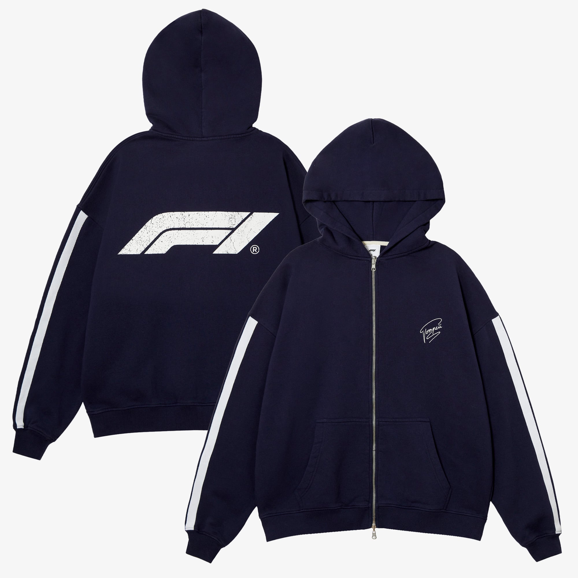 Formel 1 x Pompeii Renn-Kapuzenpullover mit Reißverschluss