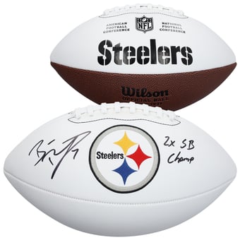 Ben Roethlisberger Pittsburgh Steelers Autographed Wilson White Panel Football with "2x SB Champ" Inscription